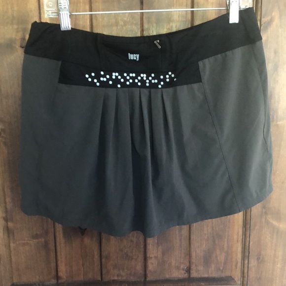 Lucy Black Athletic Tennis Running Skirt with Short Medium - Picture 4 of 6